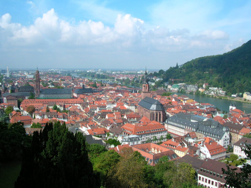 View of Heidelberg Germany from the hilltop