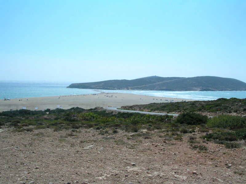 Prasonisi Beach where two seas meet on Rhodes Greece
