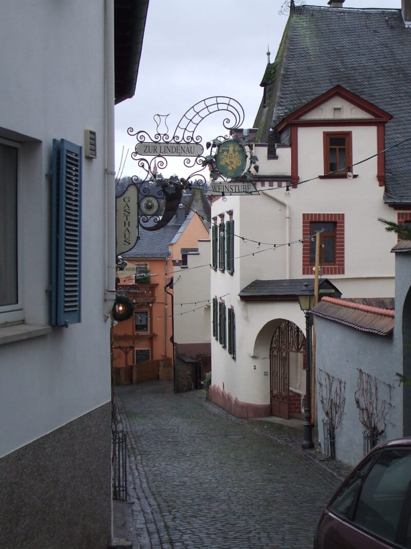 Walkway in Rudesheim Germany in December