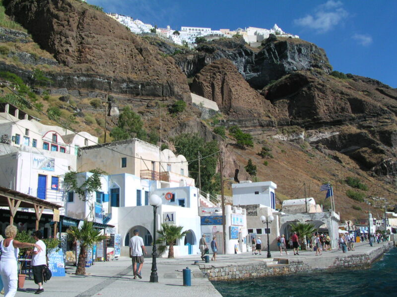 Stroll along the seaside at Santorini Greece