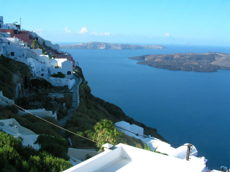 View from our hotel at Santorini Greece