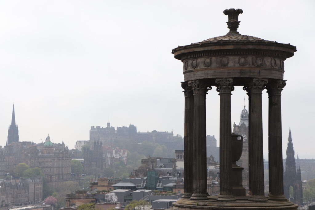 Dugald Stewart Monument on Calton Hill at Edinburgh Scotland