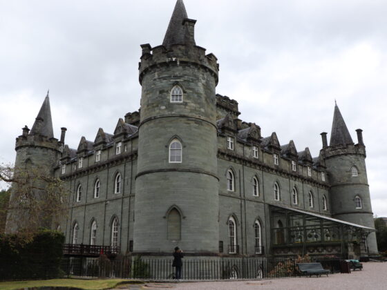 Inveraray Castle, located in west Scotland on the shores of Loch Fyne