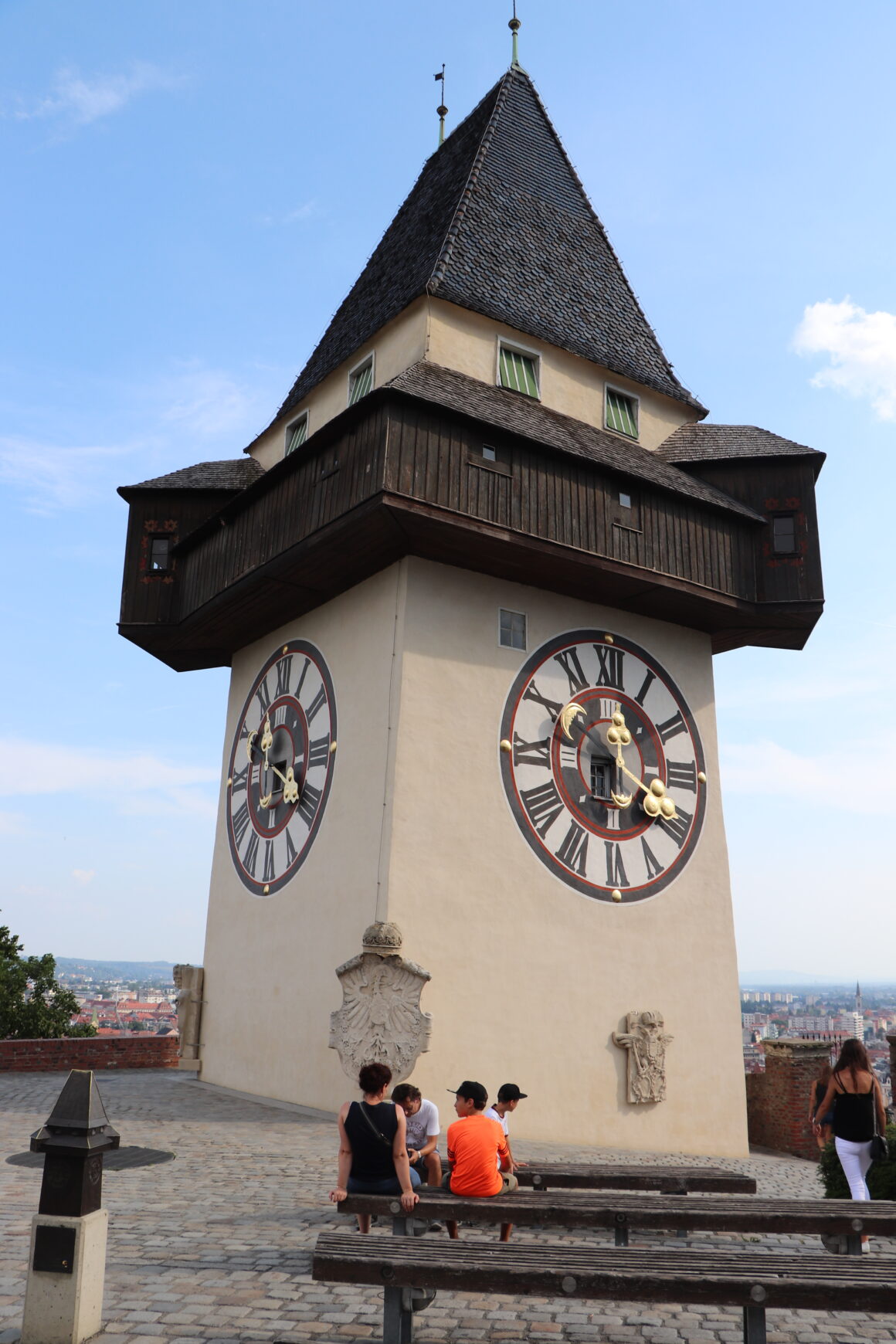 historical clock tower uhrturm graz austria