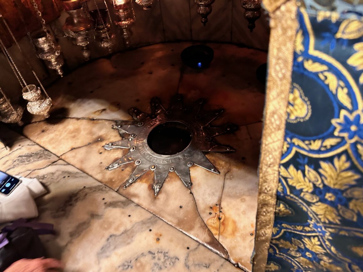 14 point silver star in the grotto of the nativity