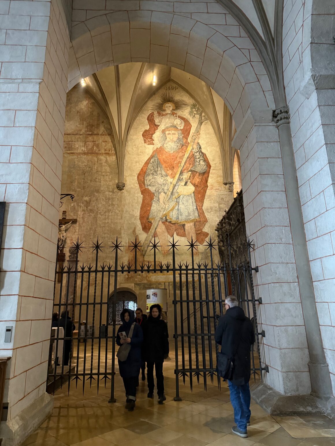 augsburg catherdral painting of saint christopher