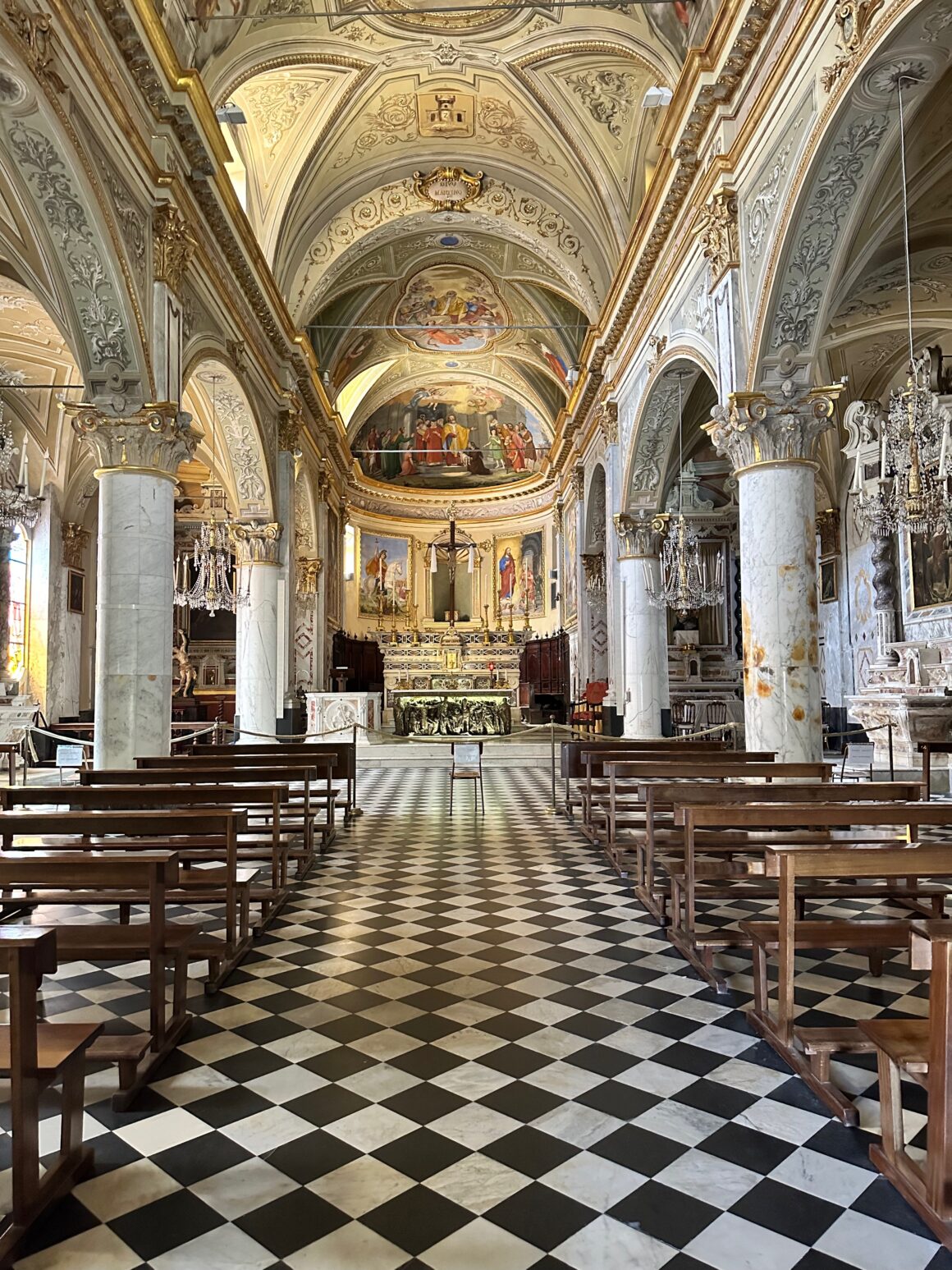 interior of chiesa del divo martino portofino italy