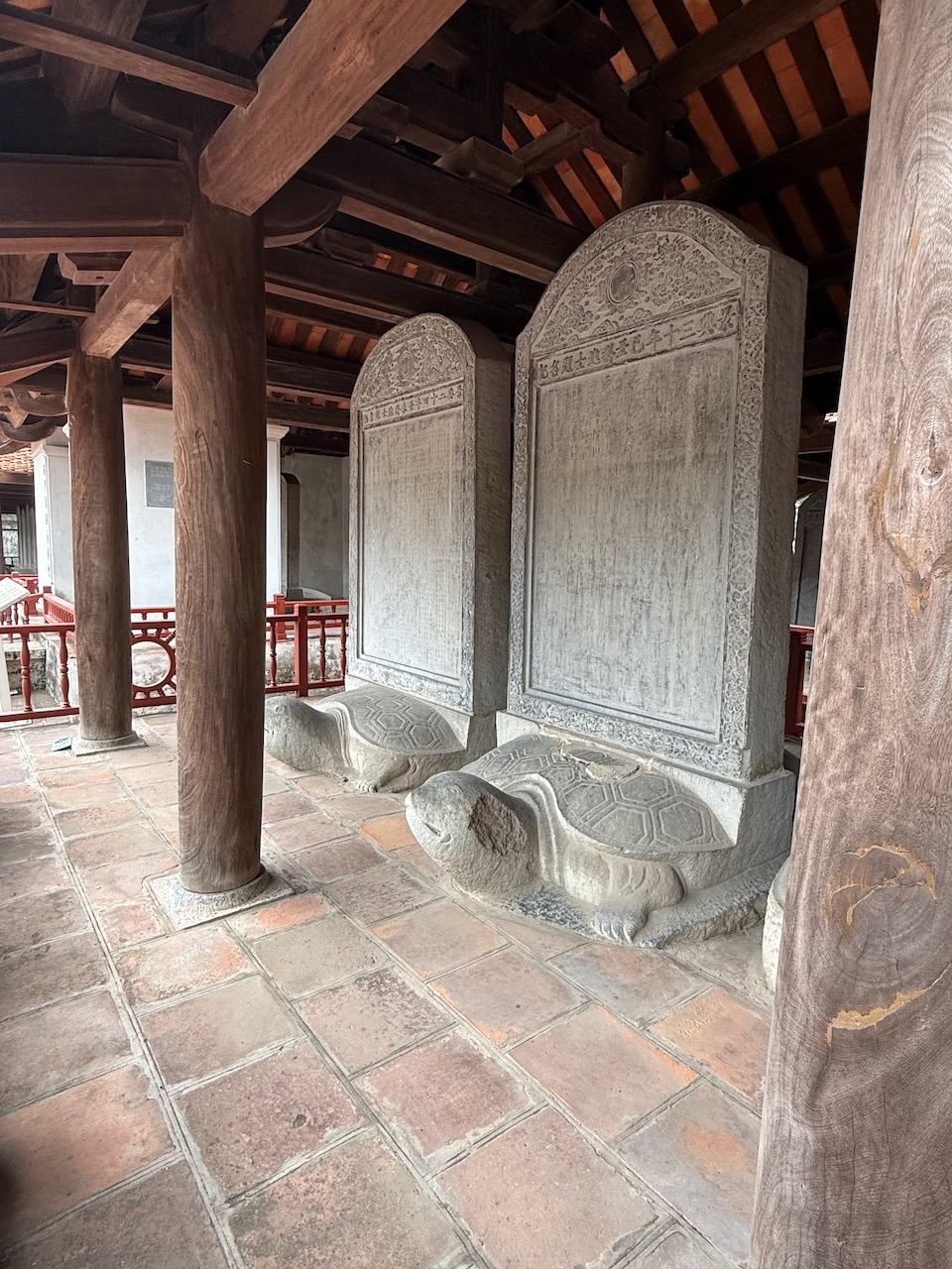 turtle pedestals temple of literature hanoi vietnam